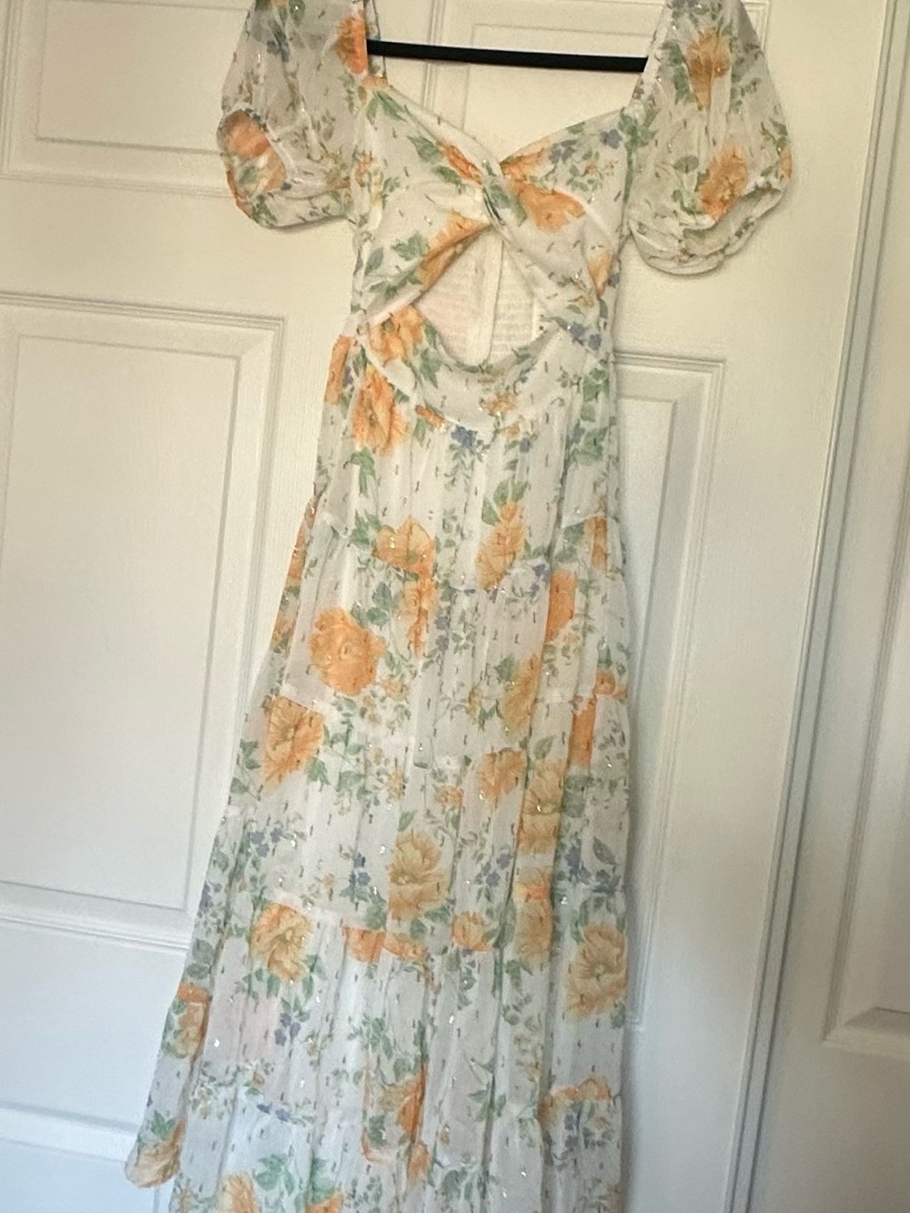 Altar'd State Cream Maxi Dress with Yellow Floral Print